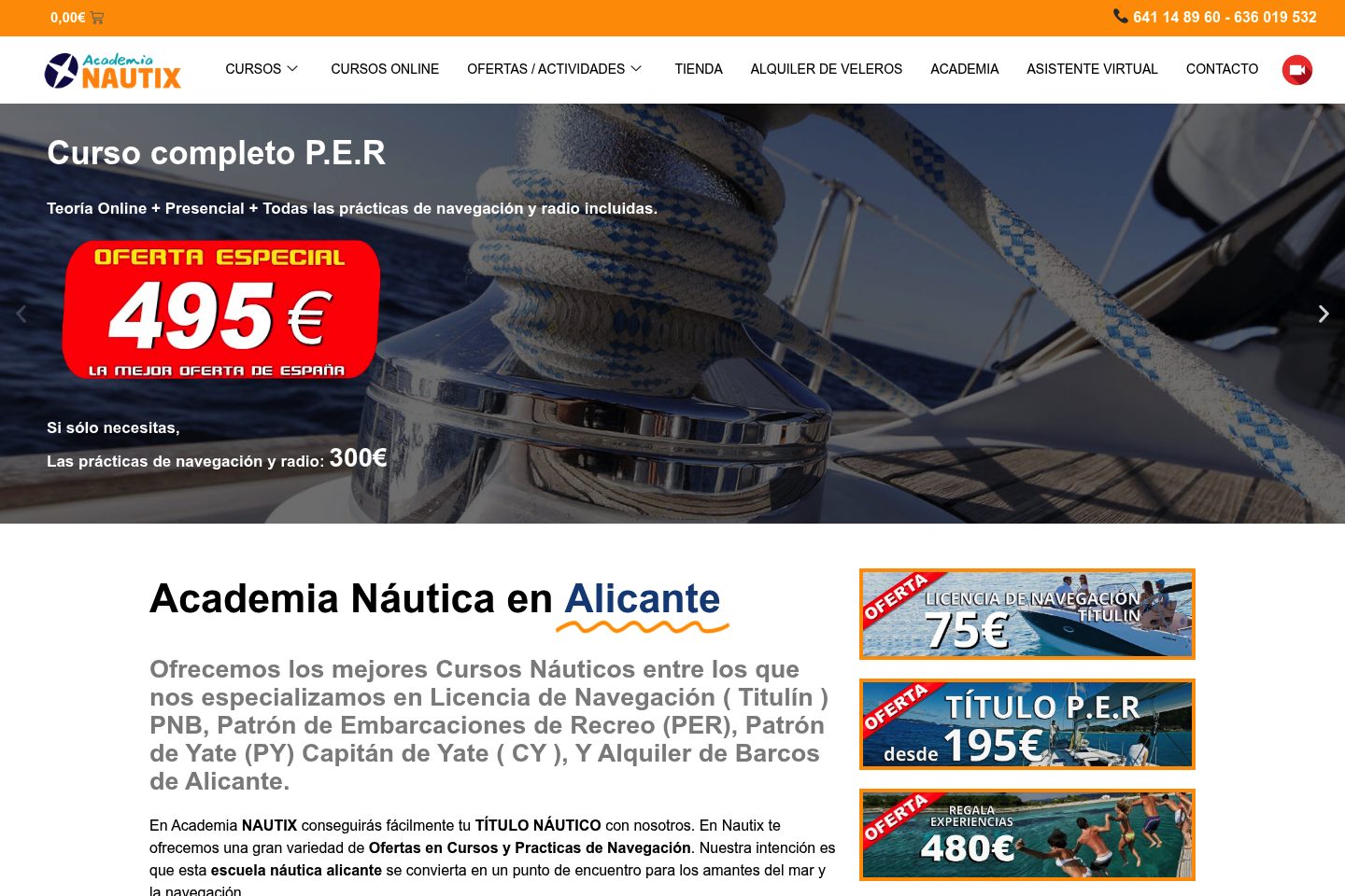 Captura del proyecto Academia Nautix