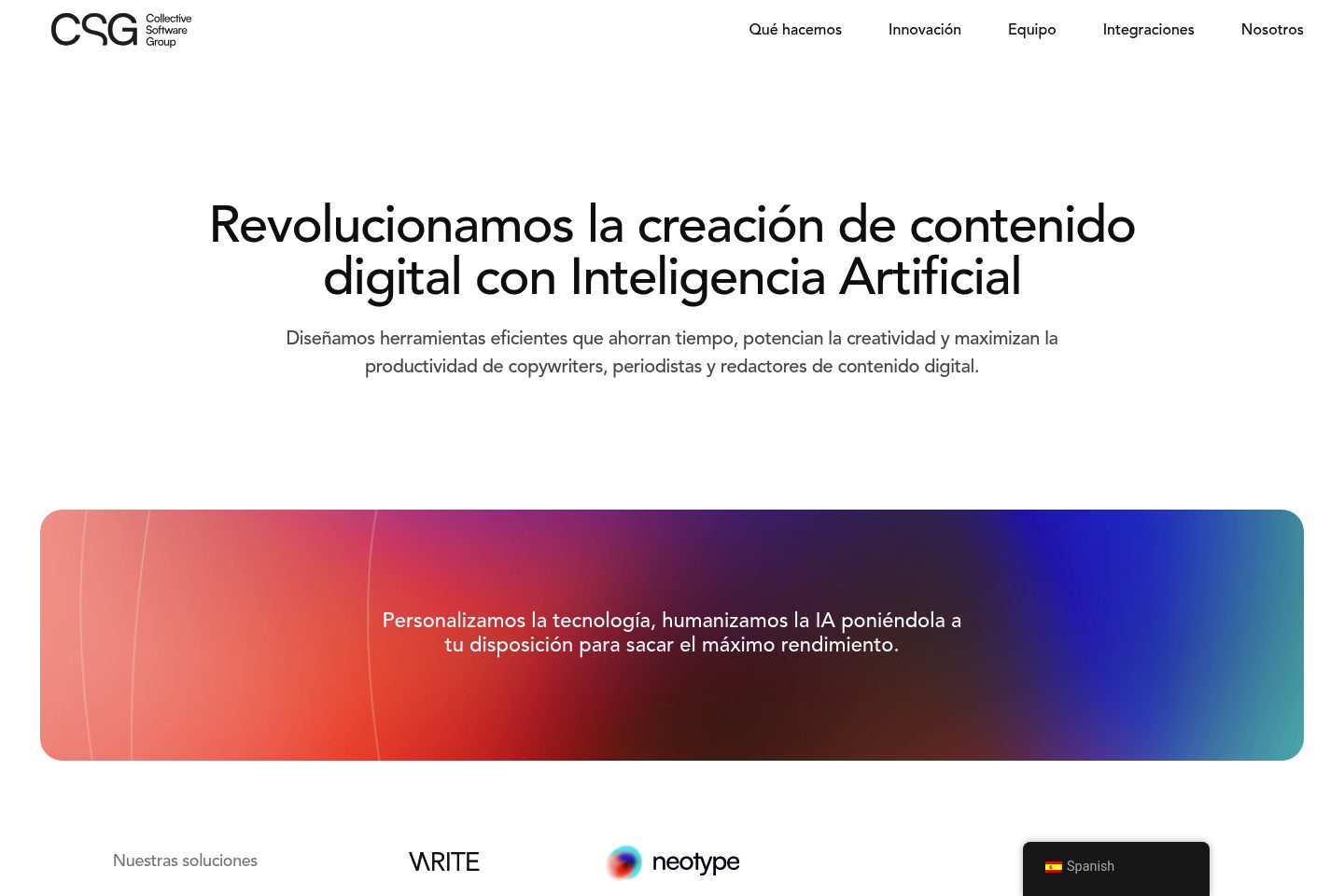 Captura del proyecto CSG Corporation