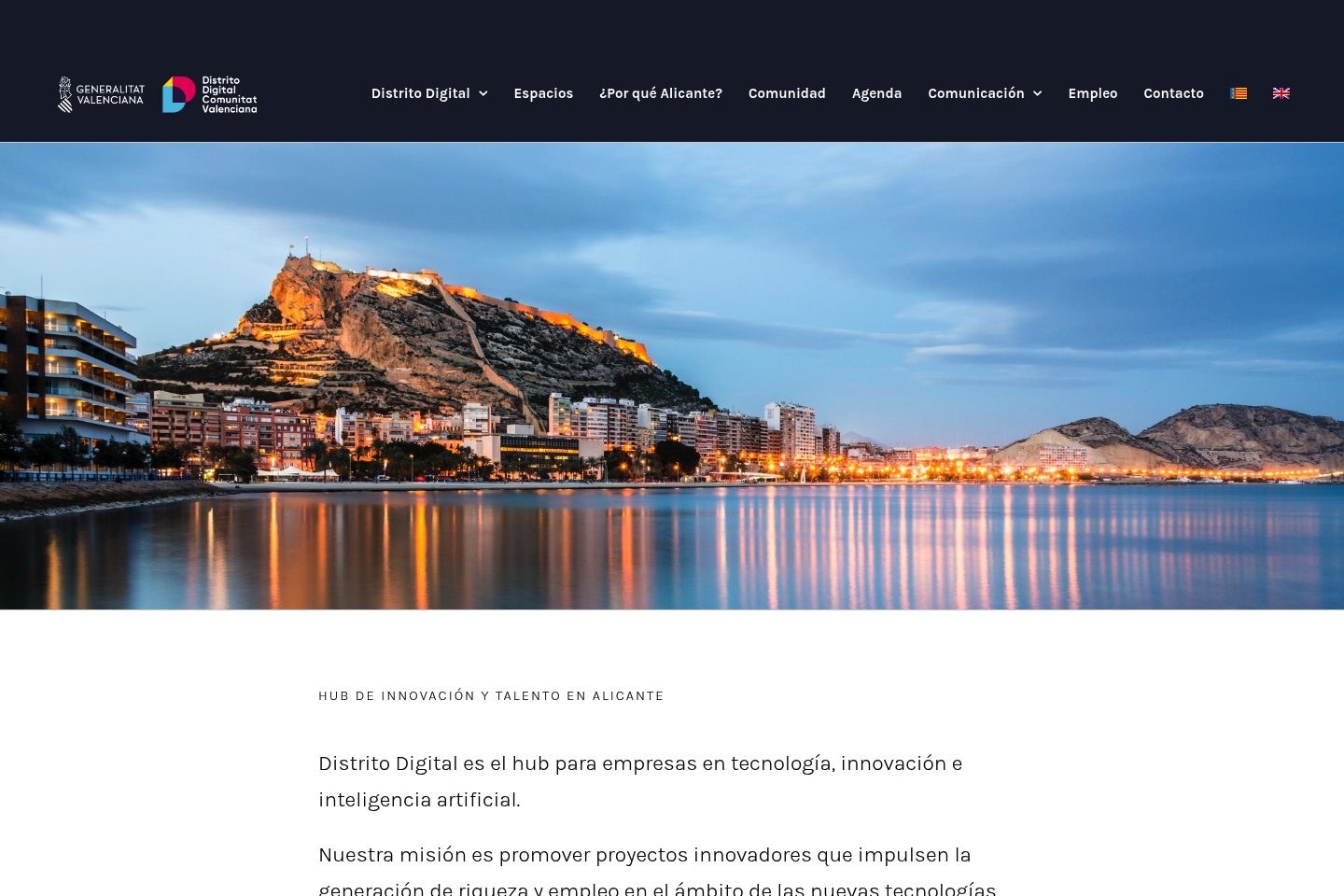 Captura del proyecto Distrito Digital Comunitat Valenciana