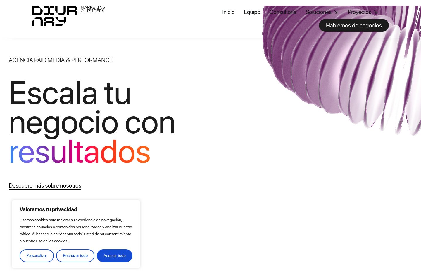 Captura del proyecto Diurnay