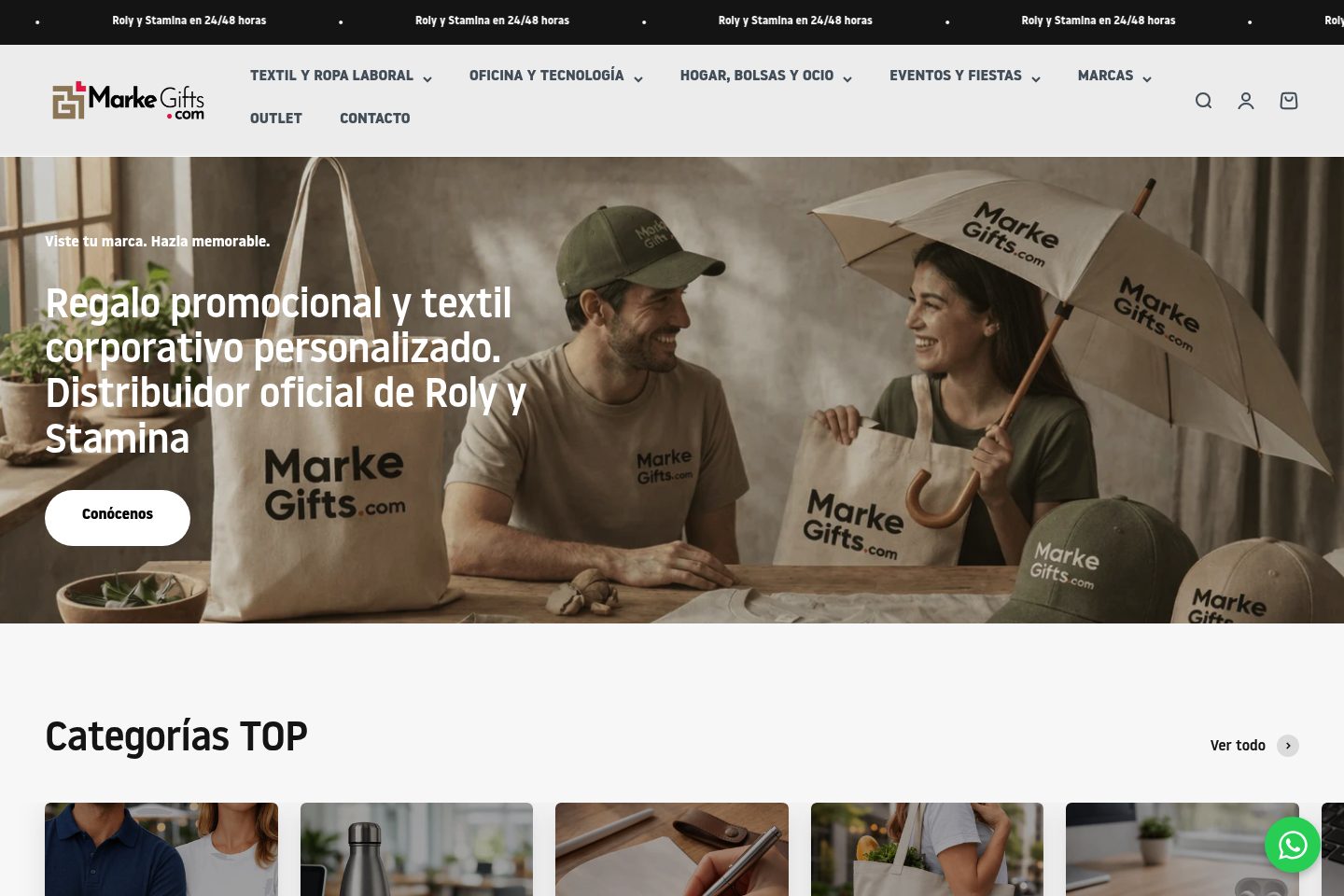 Captura del proyecto MarkeGifts