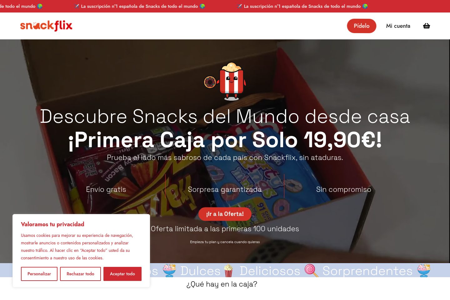 Captura del proyecto Snackflix