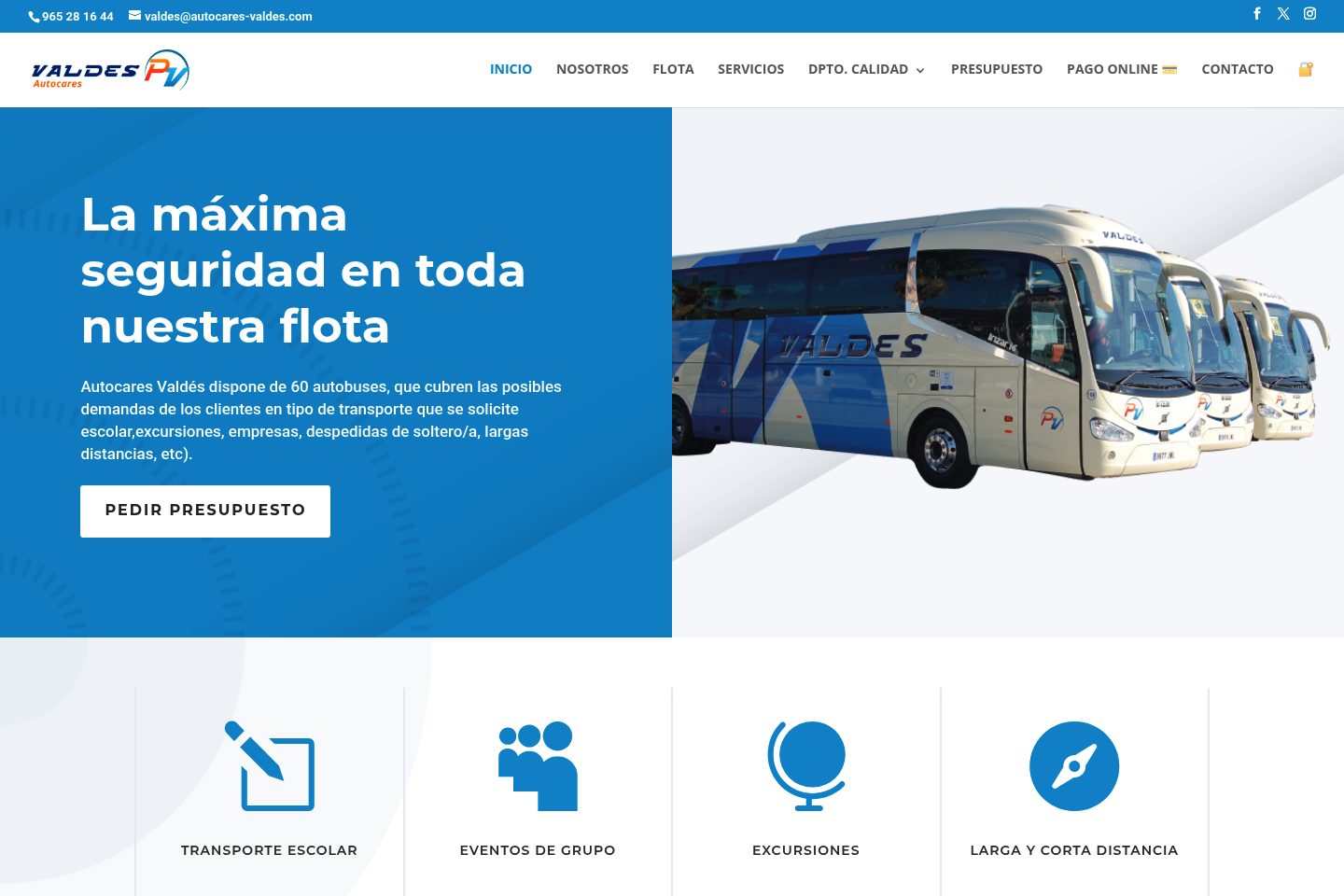 Captura del proyecto Valdes Autocares